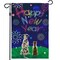 G128 - Happy New Year Garden Flag, New Year Themed Decorations - Dog and Cat Watching Fireworks, | 12x18 Inch | Printed 150D Polyester - Rustic Holiday Seasonal Outdoor Flag